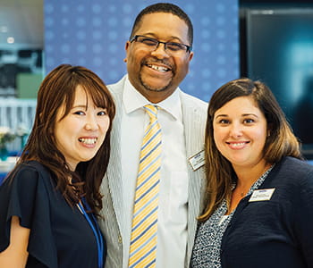 Smiling employees