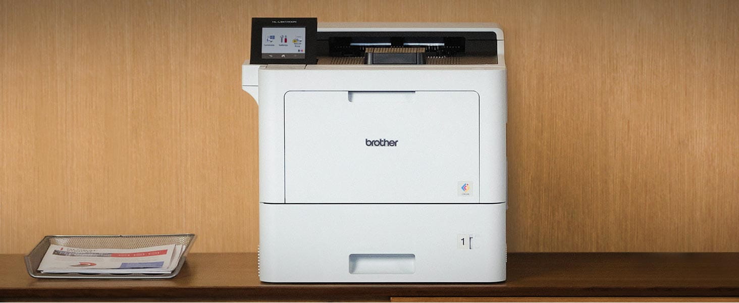 Printer on office shelf