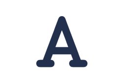 Icon of a stylized "A" representing "Design Text."