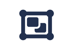 Icon of a square frame with directional arrows 