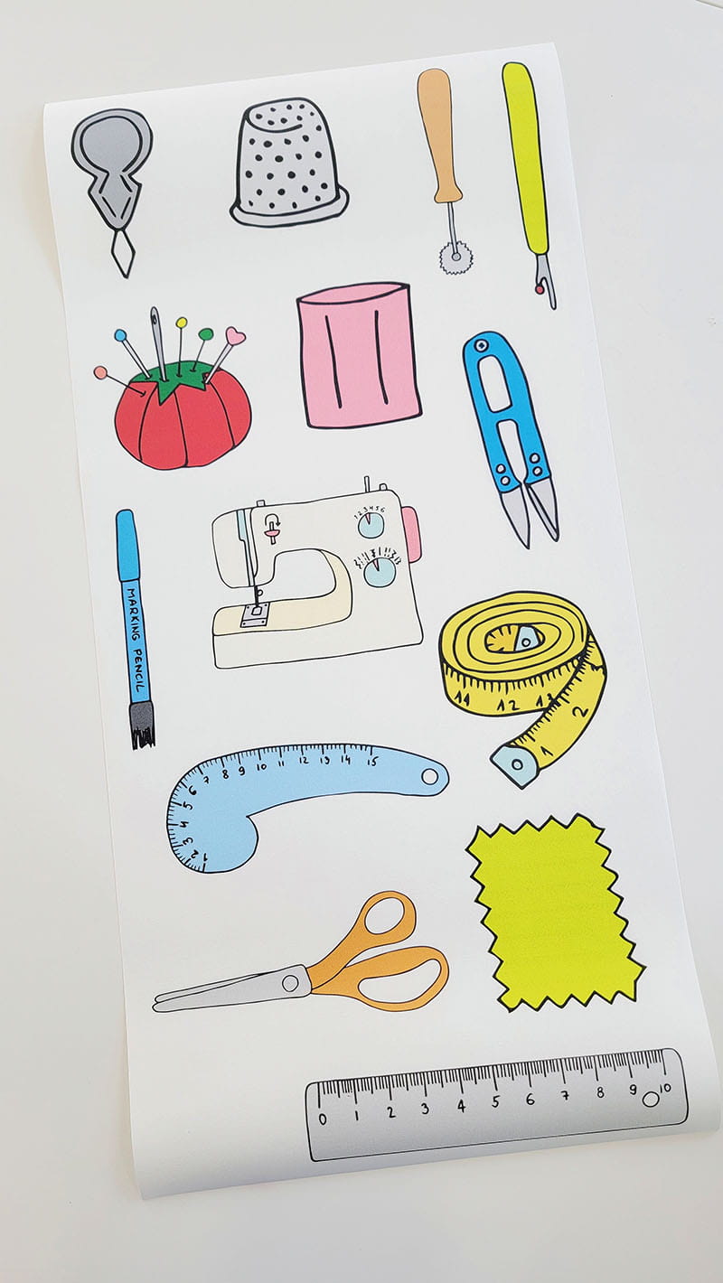 Fully printed sheet from PrintModa Studio Fabric Printer displaying the rich colors of the printer