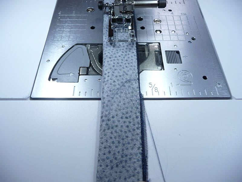 Sewing together the handles for the bag