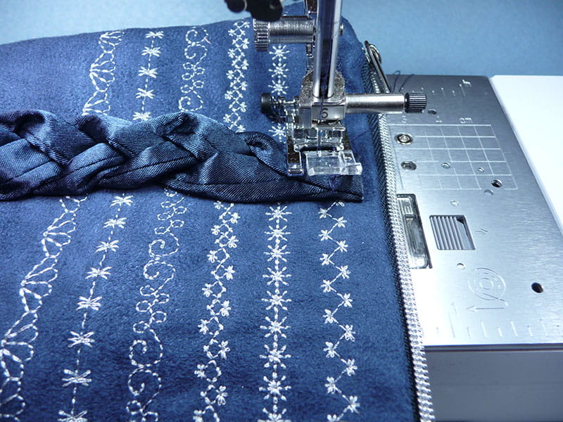 Sewing the handles for the bag