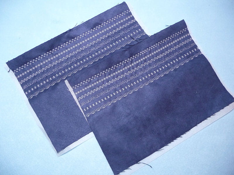 Two blue fabrics laid on top of each other