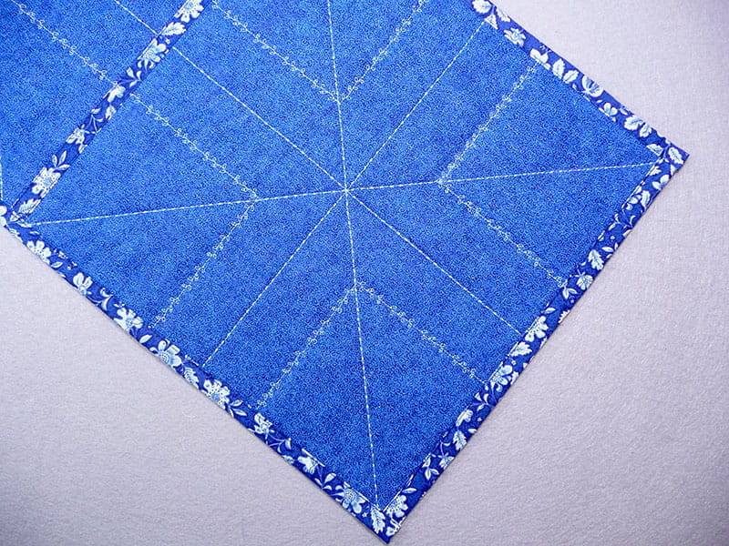 Top view of the fabric with all the edges sewed together