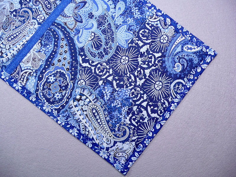 top view of the fabric displaying all the edges sewed up