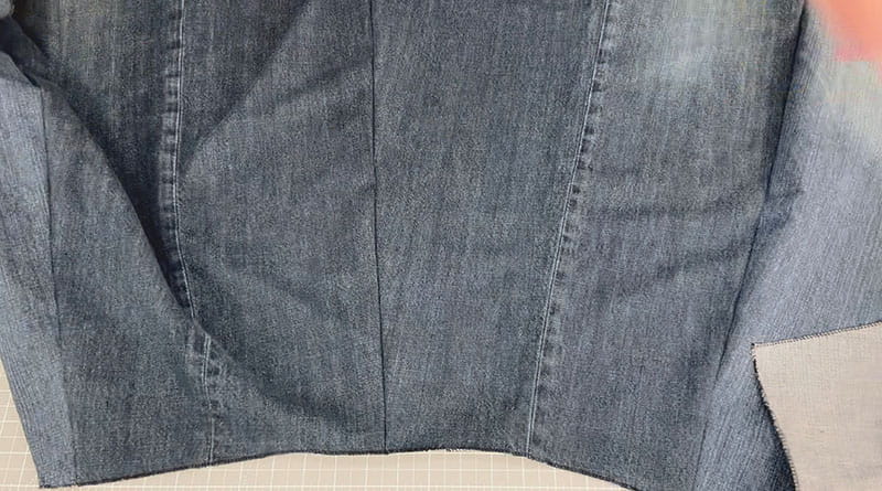 Sewing the pattern together to form the skirt