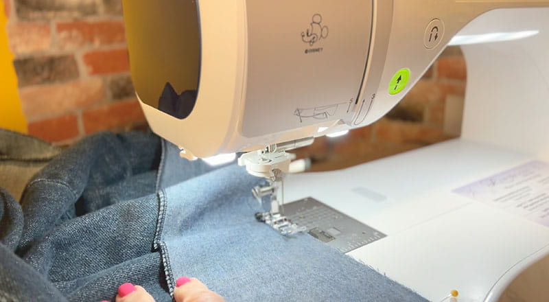 Continuing the stitch across the fabric