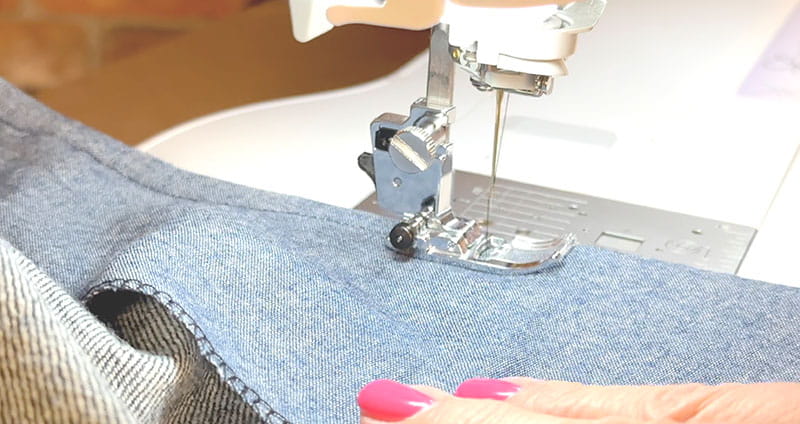 Stitching the waistband together