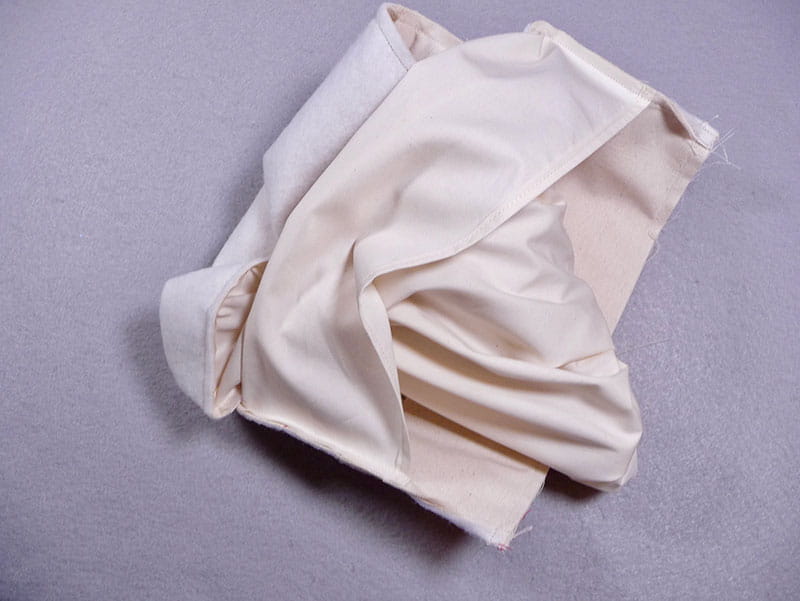 Bunched ivory fabric