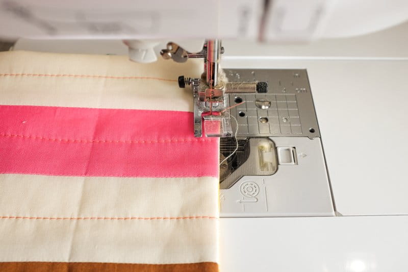 DIY fall quilt table runner sewing process