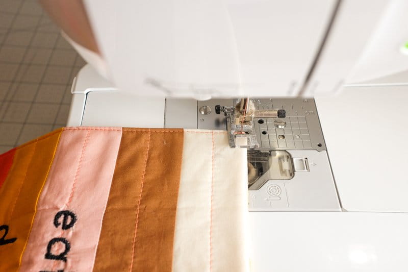 DIY fall quilt table runner sewing stitches