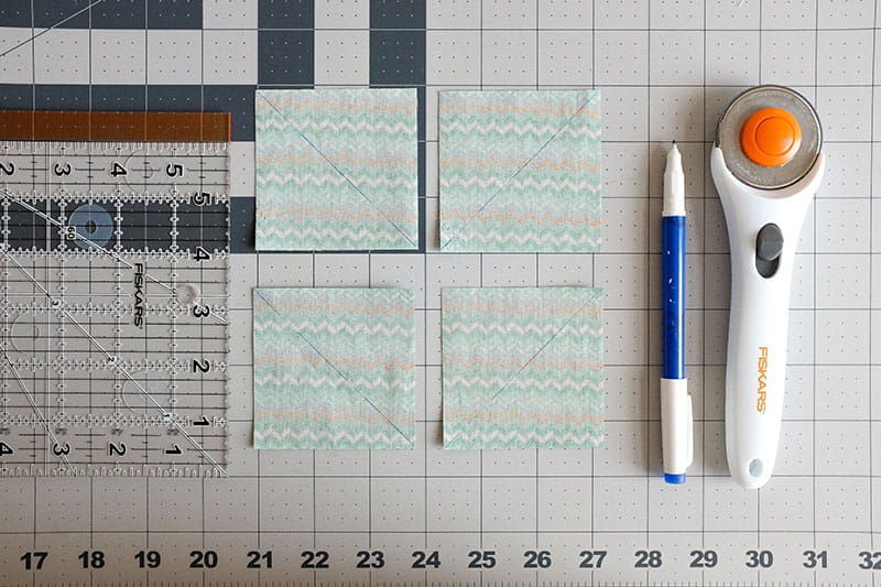 Cutting blade on top of cutting mat