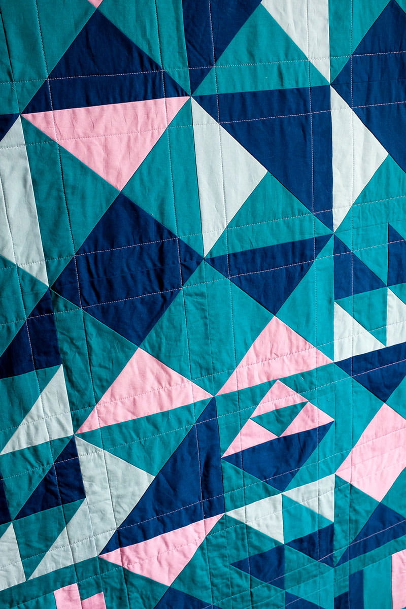 Zoom in shot of the quilt pattern
