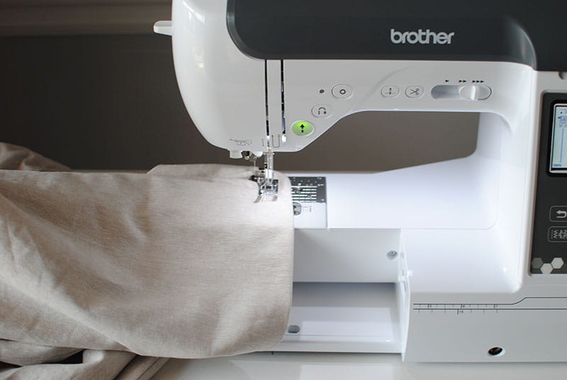 Zoomed out shot of the stitching