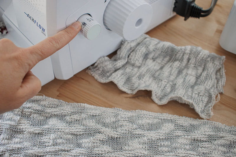 Example of how the sweater knit should look like after sewing it