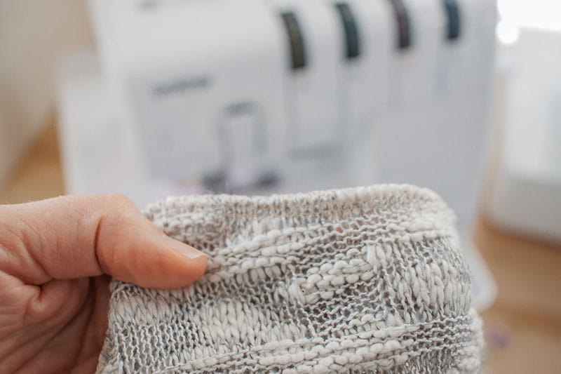 Showing the blend of the sweater knit