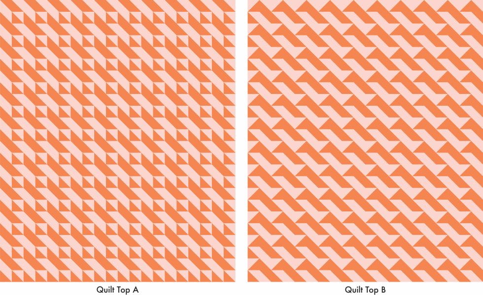 two throw-size quilt top pattern displays
