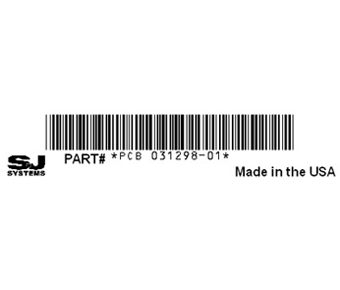 Part number label with logo