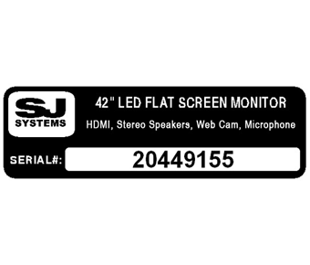 Serial number label with logo