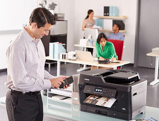 Man using mobile printing