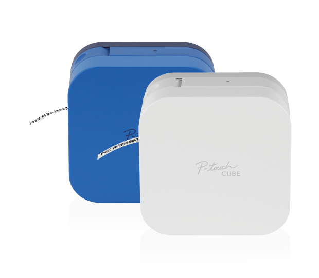 P-touch CUBE blue and white