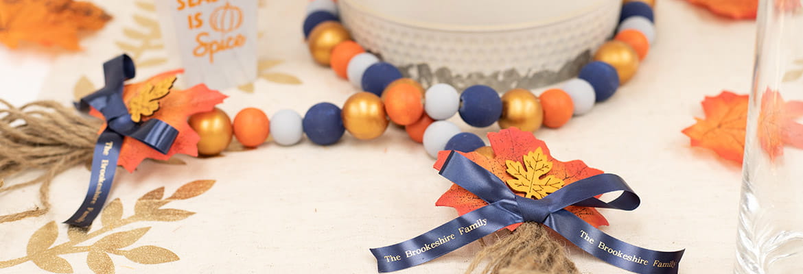 Garland with wrapped around jar with Ptouch Embellish ribbons