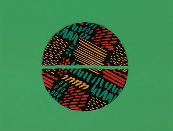 Fabric circles cut in half