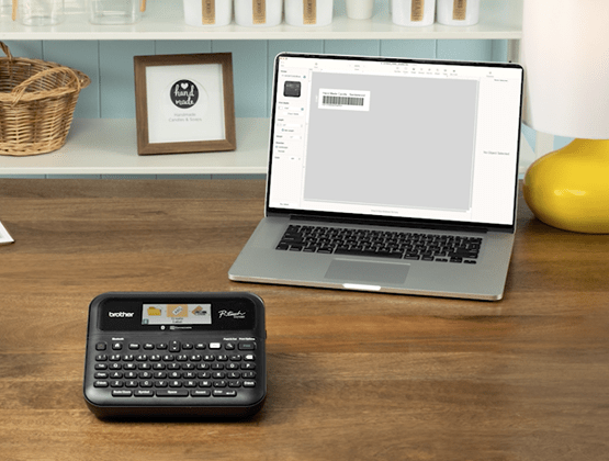 Ptouch Device with a Laptop behind it