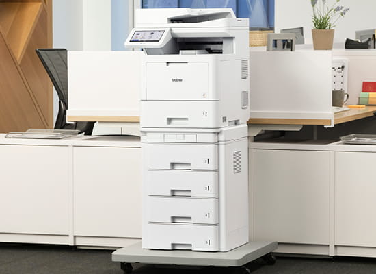 Printer and fax machine in office setting