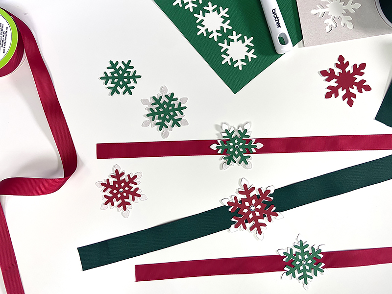 Ribbons with snowflakes