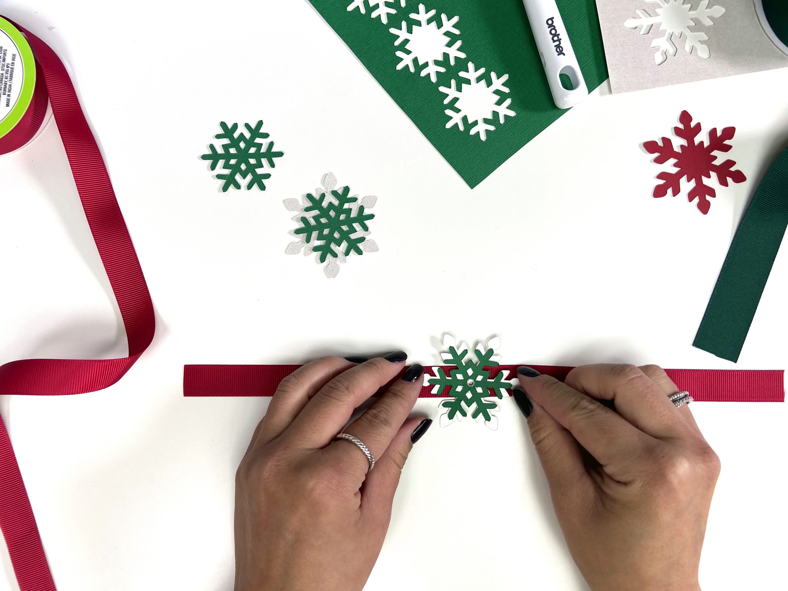 snowflakes on ribbon