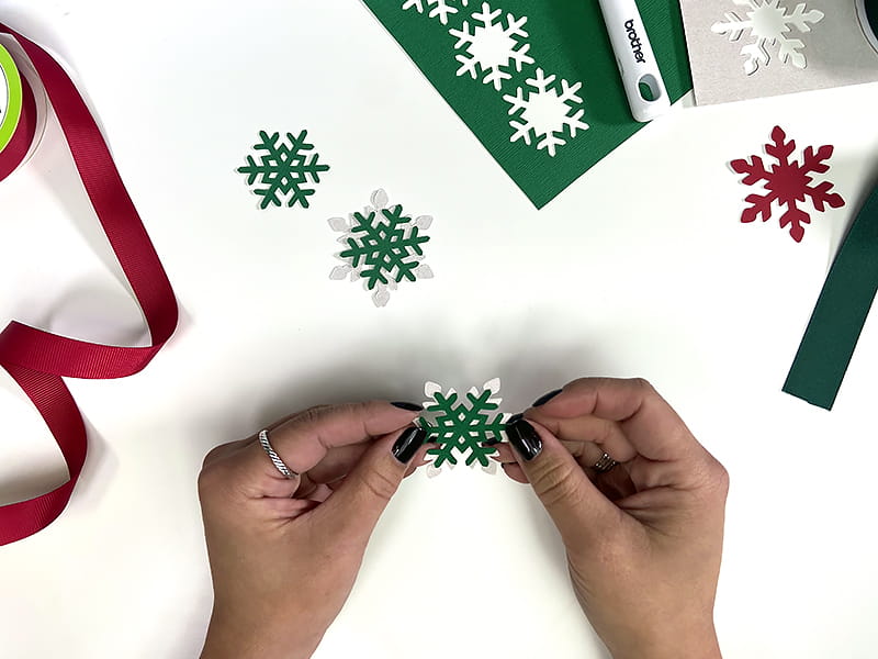 Stacked snowflake cutouts