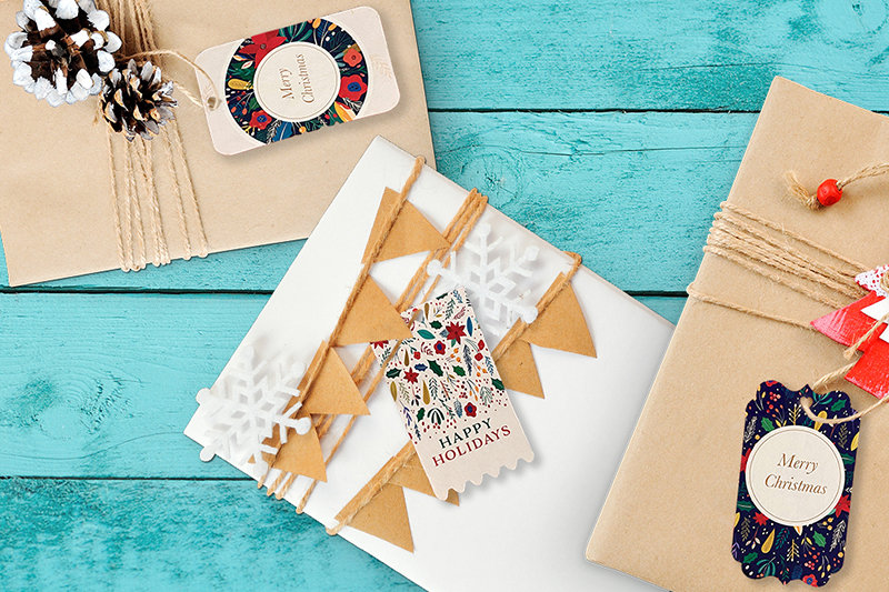 Gift tag on present
