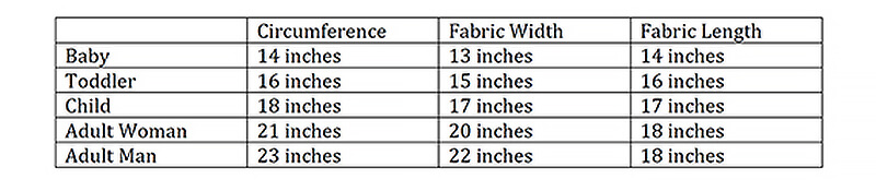 beanie size chart