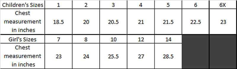 BeautyBeast-girlsSizeChart
