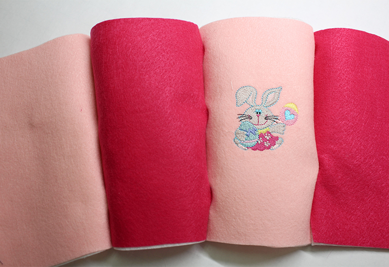 Easter Basket 10-With right sides together pin the outside bag pieces together along the longest edge-Outside view.