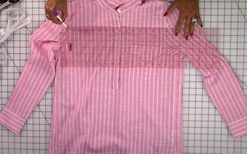 Buttondown pic 42 measureing with ruler