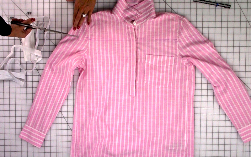 Buttondown - 43 - cutting to strapless top