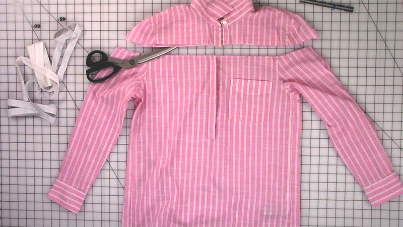 buttondown -44-Cut across the line for the seam allowance