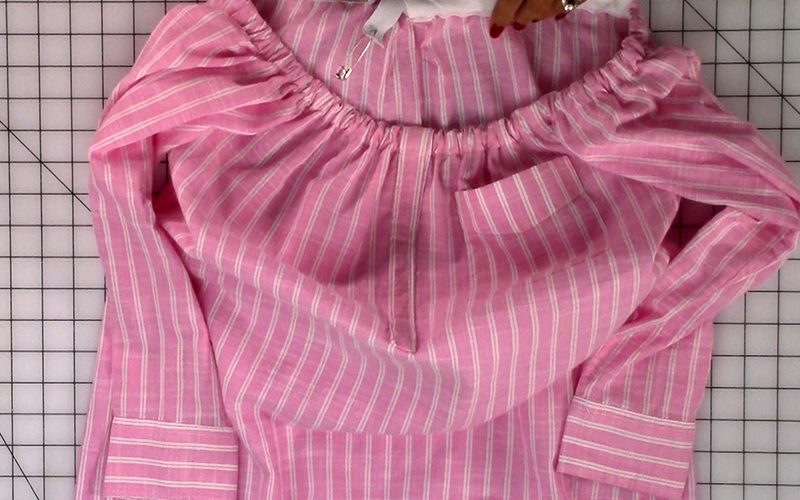 Strapless top-75-Feed the elastic through the casing along the entire top edge