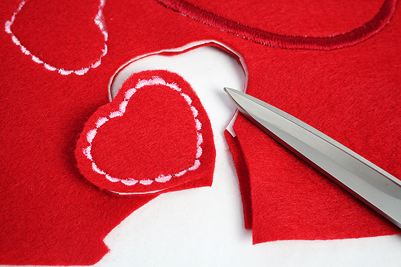 Embroidered Valentines Hearts