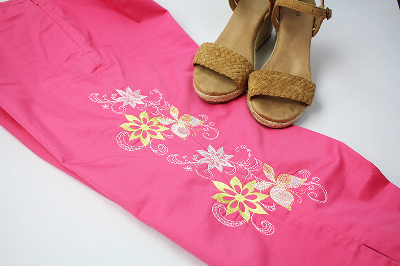 Embroidered Pink Pants