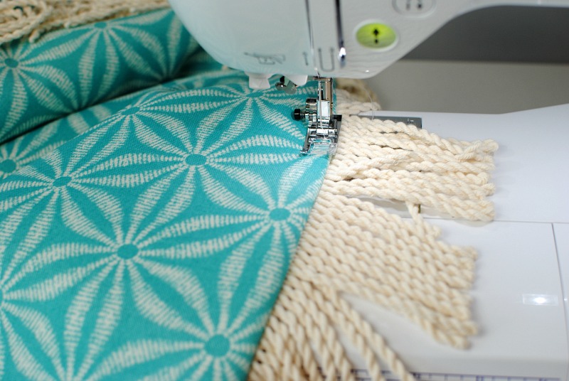 Top stitch around edges