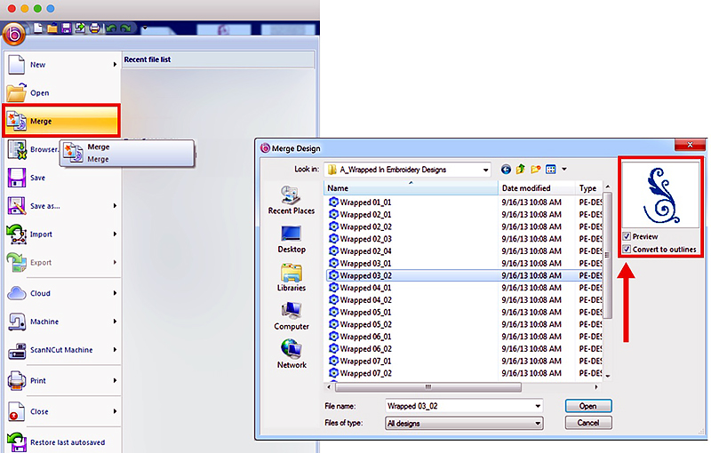 Click Convert to Outlines