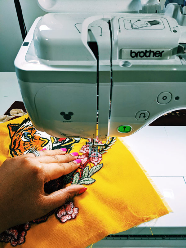 Sewing Front of Fabric
