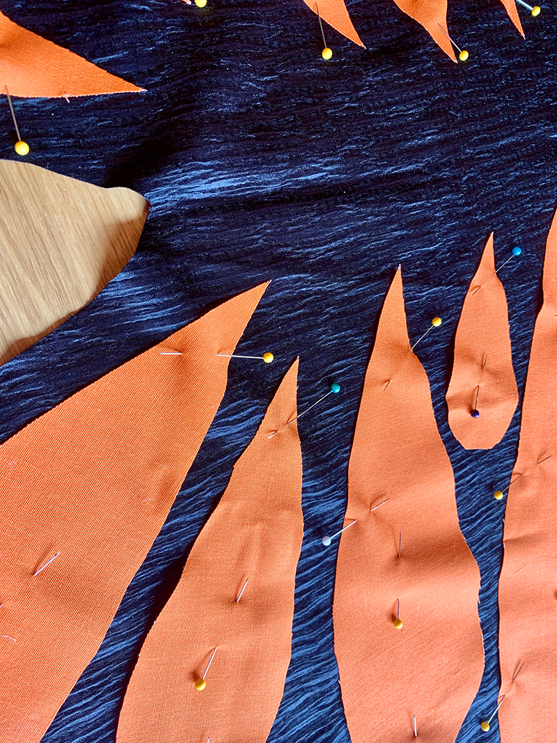 Fabric Pinned Down