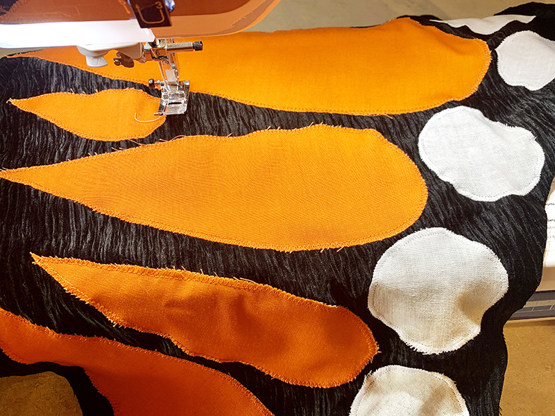 Sew all shapes down