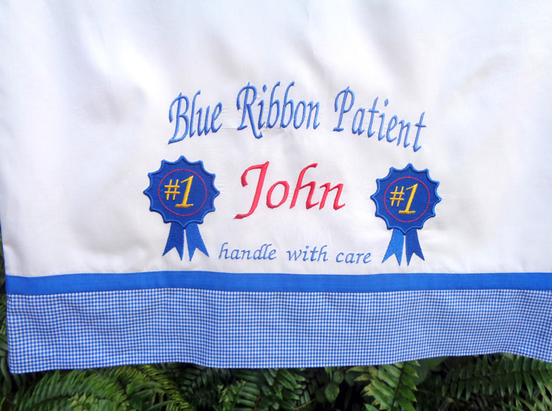 Finished Blue Pillow Case