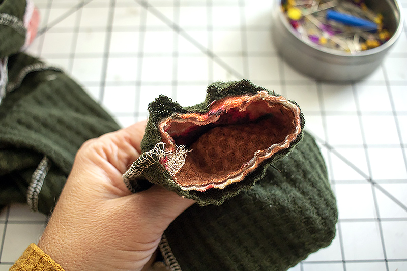 cuff inside of sleeve